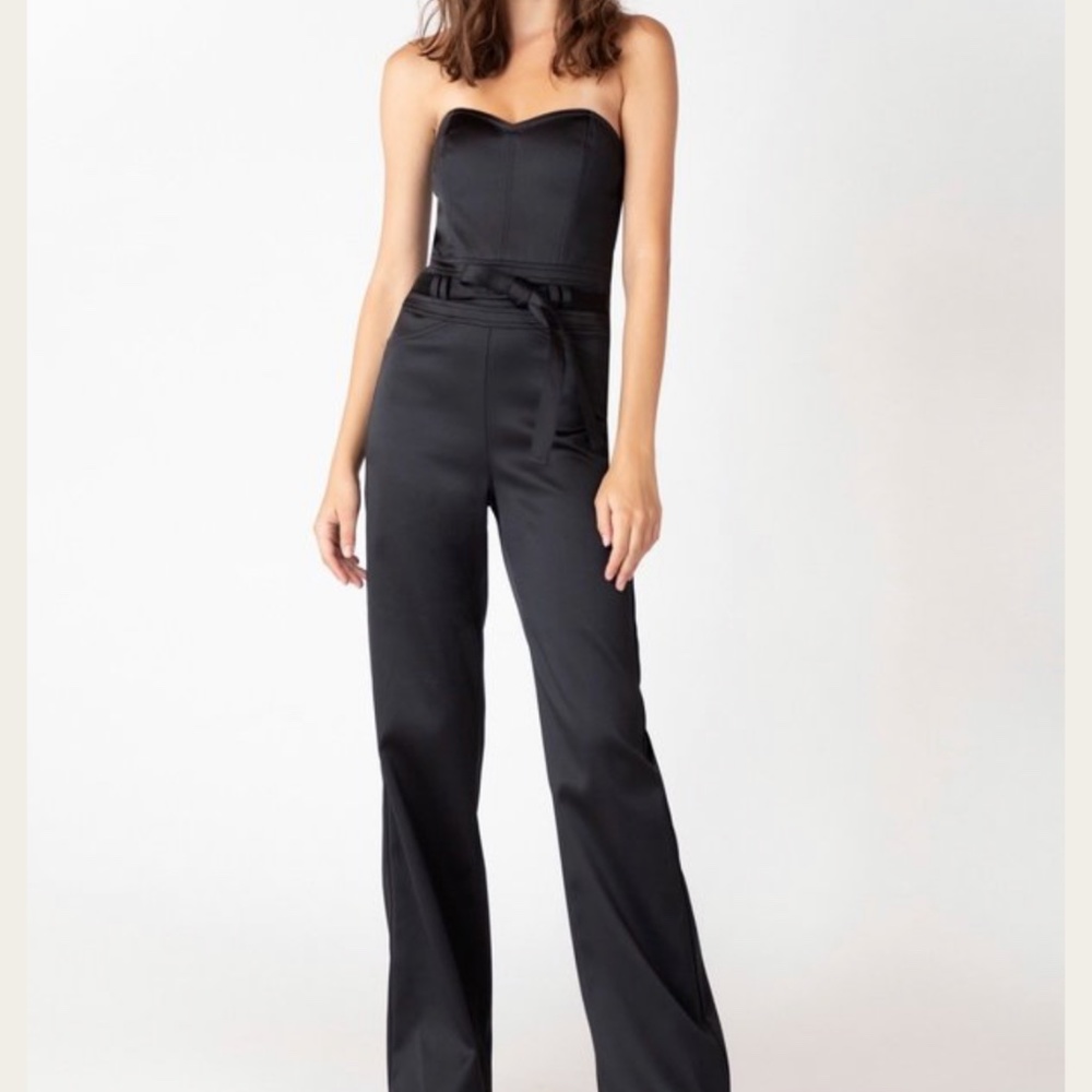 NWT J Brand Jenna Strapless Sateen Jumpsuit size XS